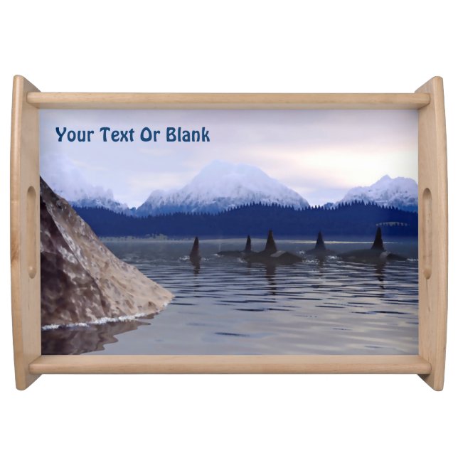 Dark Water Orca Serving Tray (Front)