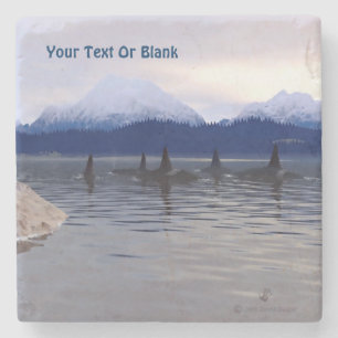 Dark Water Orca Stone Coaster