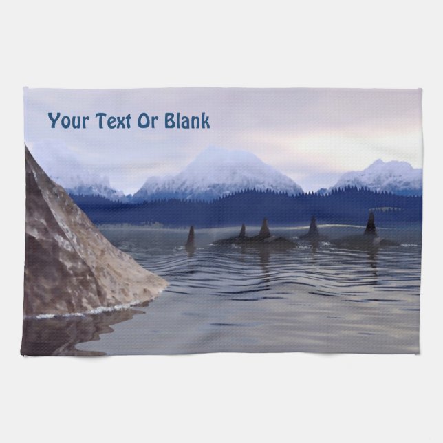 Dark Water Orca Towel (Horizontal)