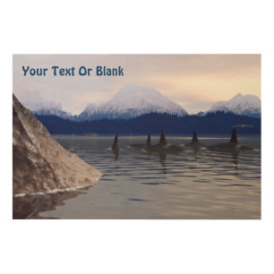 Dark Water Orca Wood Wall Art