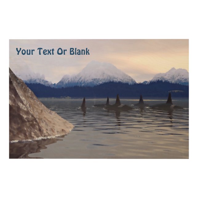 Dark Water Orca Wood Wall Art (Front)