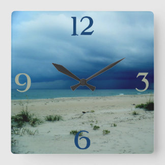 Dark Waters Beach Photo Square Wall Clock