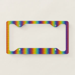 Dark Wavy Rainbow License Plate Frame