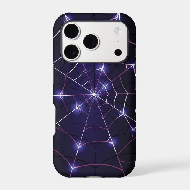 Dark Web & Silver Spider Apple Iphone 18 pro Case (Back)
