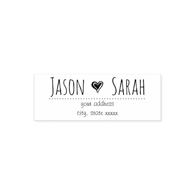 dark wedding heart decor self-inking stamp (Design)