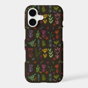 Dark Whimsical Wildflower Doodles Botanical Phone  iPhone 17 Case