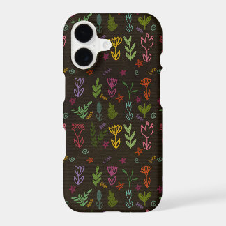 Dark Whimsical Wildflower Doodles Botanical Phone iPhone 17 Case