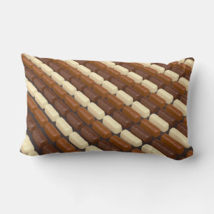 Dark, white and milk chocolate pralines lumbar pillow