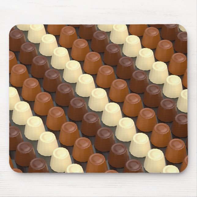 Dark, white and milk chocolate pralines mouse pad (Front)