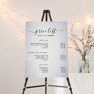 Dark White Simple Salon price list Foam Board