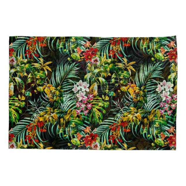 Dark wild exotic jungle pillow case (Back-Left)