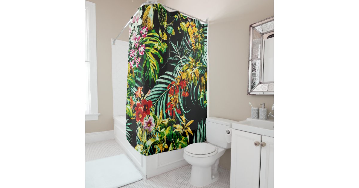 Dark Wild Exotic Jungle Shower Curtain Zazzle Com