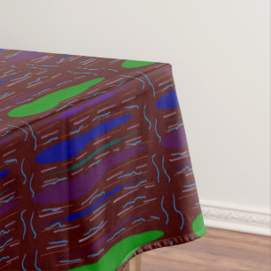 Dark wine colored art inspired tablecloth