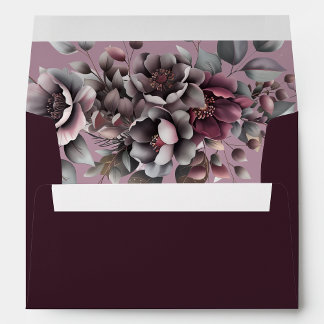 Dark Wine, Dusty Purple, Dusty Lavender, Wedding | Envelope