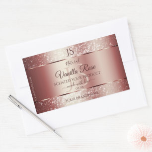 Dark Wine Red Soft Glitter Product Labels Monogram