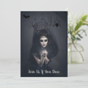 Dark Witch Spooky Halloween Party Invitation
