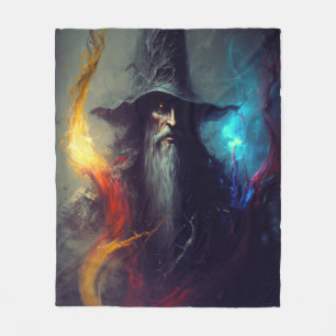 Dark Wizard Fantasy Blanket Mage Art