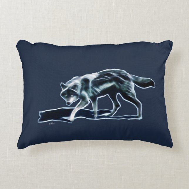 Dark Wolf Accent Pillow (Front)