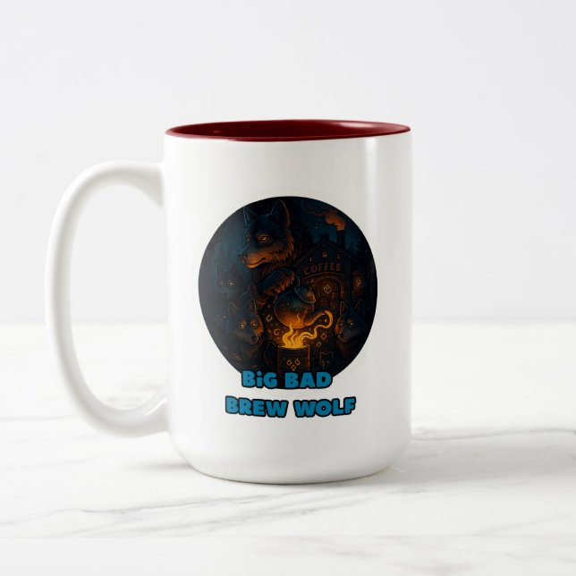 dark wolf coffee mug (Left)