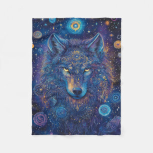 Dark Wolf Mandala Fleece Blanket