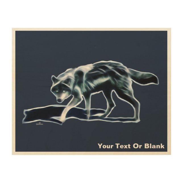 Dark Wolf Wood Wall Art (Front)