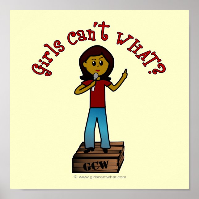 Dark Woman on Soapbox Poster (Front)
