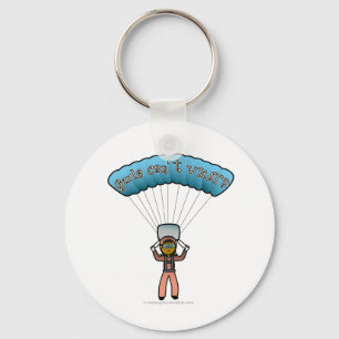 Dark Woman Sky Diving Keychain