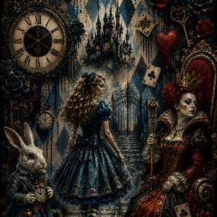 Dark Wonderland Alice and Queen decoupage Tissue Paper