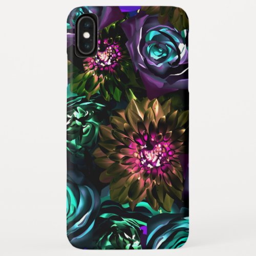 Dark Wonderland Bold Glamour Floral Flowers iPhone XS Max Case