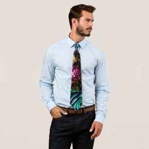 Dark Wonderland Bold Glamour Floral Flowers Neck T Tie
