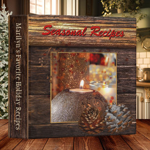 Dark Wood and Candles Holiday Recipe Binder