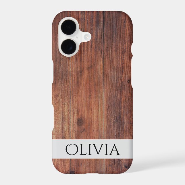 dark wood and modern personalized  iPhone case (Back)