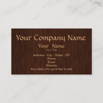 Dark Wood Background Custom Business Cards by TonesAndTextures at Zazzle