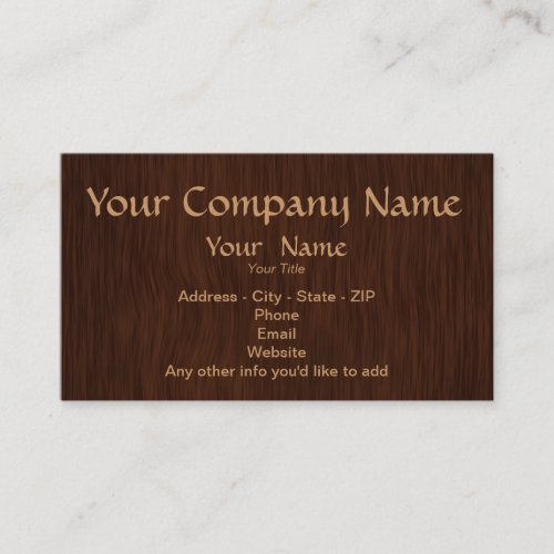 Dark Wood Background Custom Business Cards