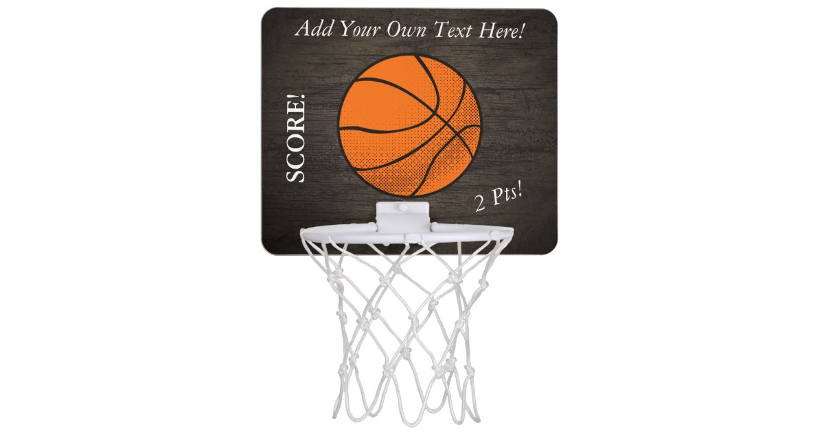 Dark Wood Basketball Custom Mini Basketball Hoop Zazzle Com