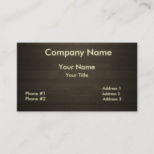 Dark Wood Business Card