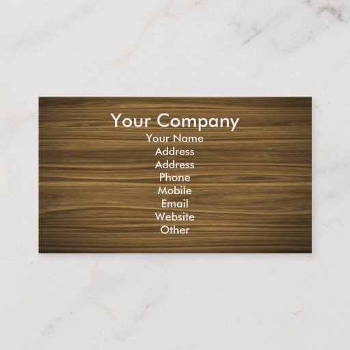 Customizable dark wood business cards