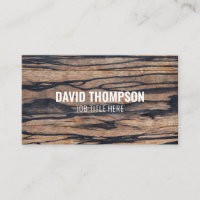 Dark Wood Carpenter Professional Builder Woodwork Business Card