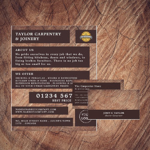 Dark Wood, Carpentry, Carpenter Advertising Flyer