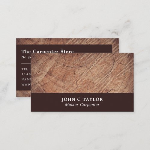 Dark Wood Carpentry Carpenter Business Card