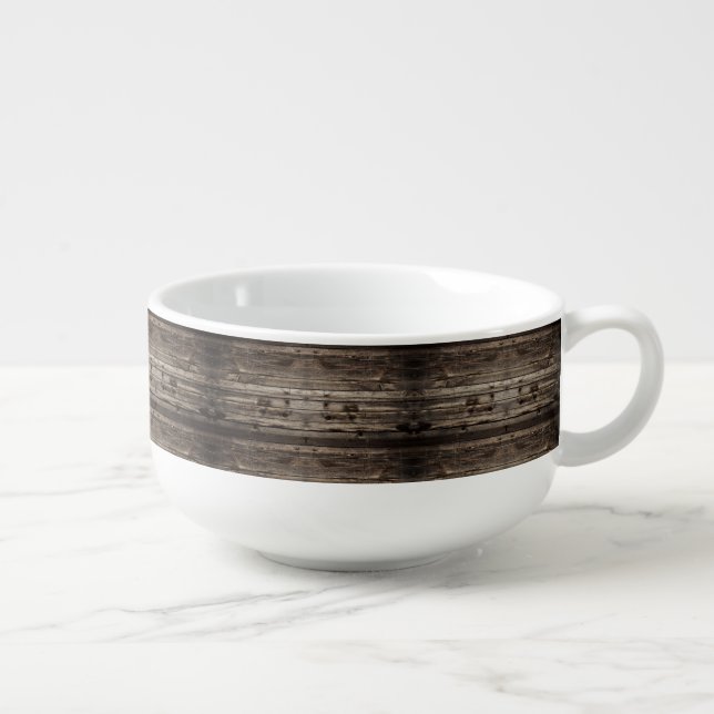 Dark Wood Country Soup Mug (Left)