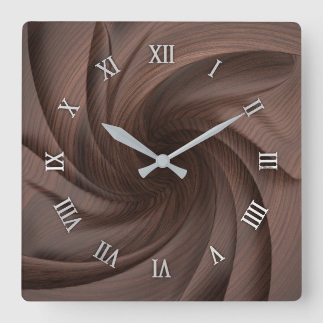 Dark wood design wall clock (Front)