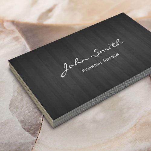 Dark Wood Financial Advisor Business Card