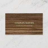Dark Wood Grain Business Card (Front)