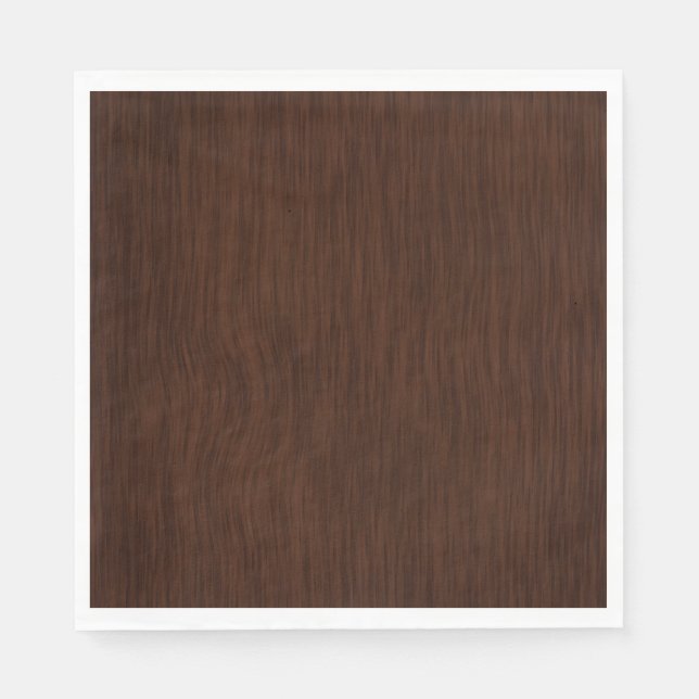 Dark Wood Grain Look Background Paper Napkins (Front)