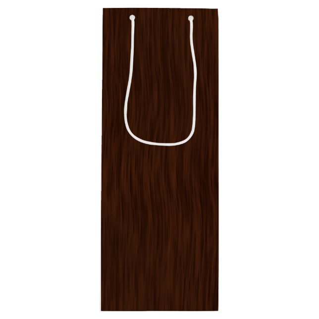 Dark Wood Grain Look Background Wine Gift Bag (Front)