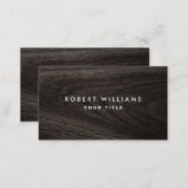 Dark wood grain professional profile business card (Front/Back)