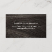 Dark wood grain professional profile business card (Back)