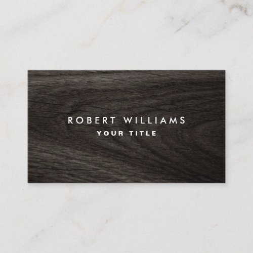 Dark wood grain professional profile business card