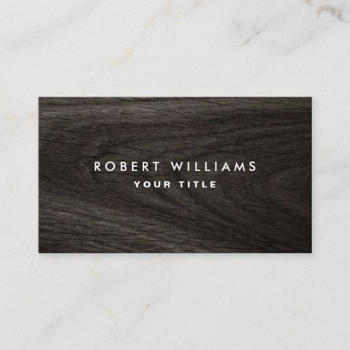 Customizable Dark wood grain professional profile business card